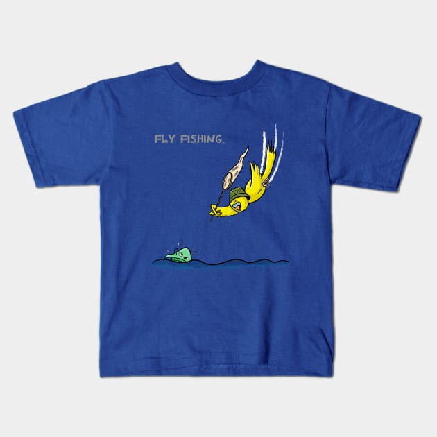 Fly Fishing Kids T-Shirt by Hallo Molly